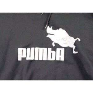Disney Lion King  Pumba   Womens Siz XL Black Draw String Hoodie Kangaroo Pocket